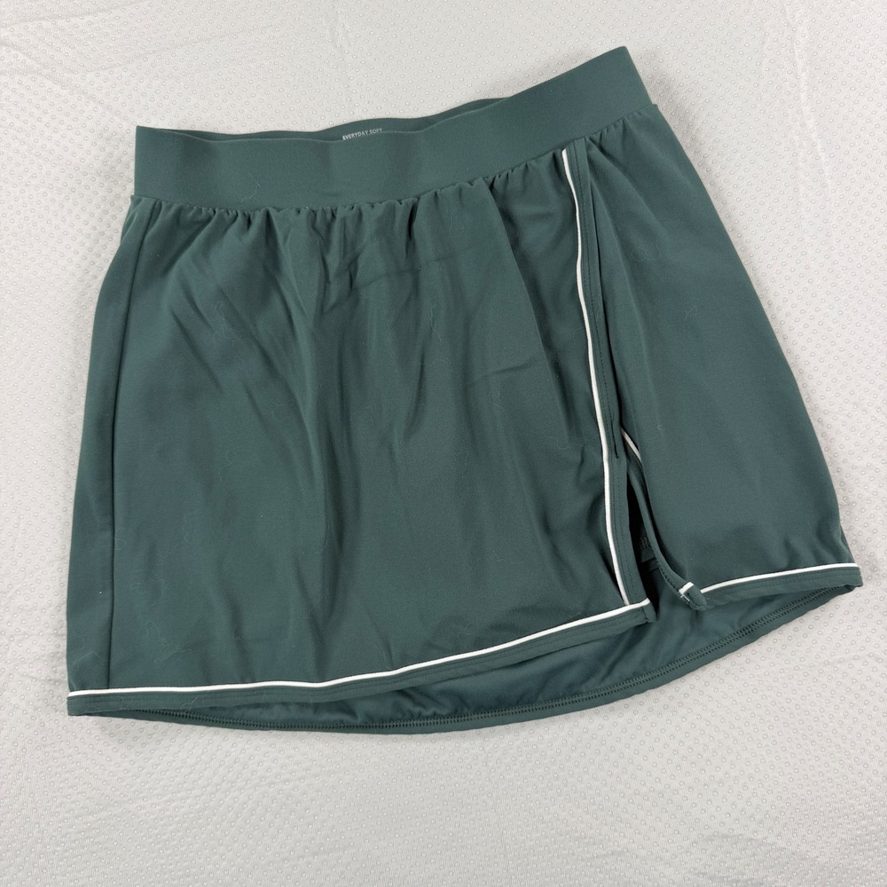 All In Motion Girls Large 10/12 Green Faux Wrap Athletic Tennis Skort Pockets